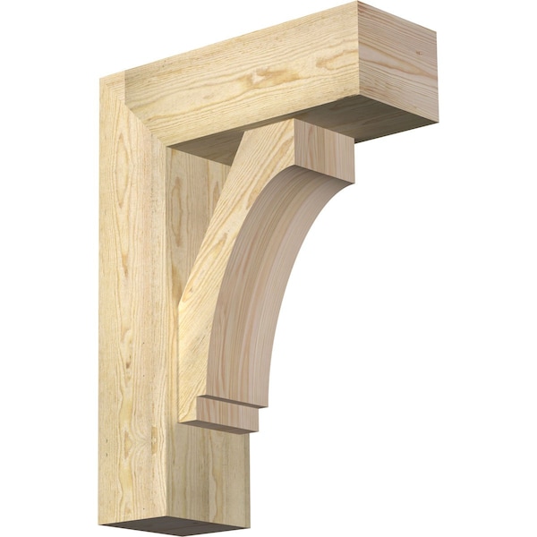 Ekena Millwork Imperial Block Rough Sawn Bracket w/ Offset Brace, Douglas Fir, 8"W x 22"D x 30"H BKT0806X22X30IMP05RDF - main